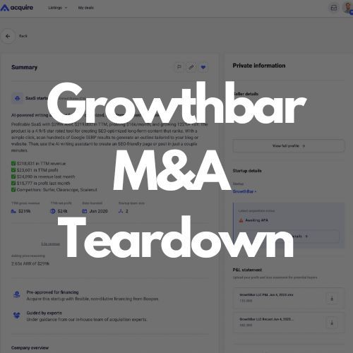 Growthbar Acquisition Teardown